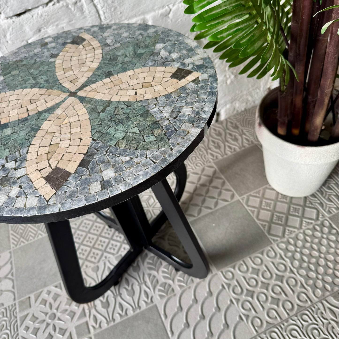 Timeless Petal Design Coffee Table - Infinity Loop Base