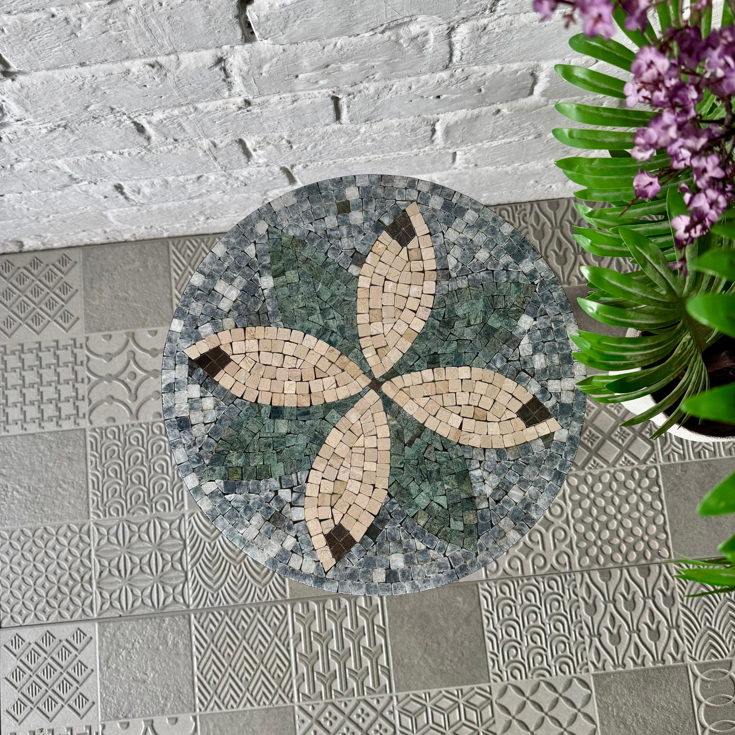 Timeless Petal Design Coffee Table - Infinity Loop Base