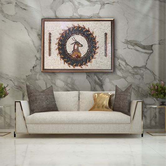 MARKHOR  WHITE STONED - Mosaic By Qureshi's
