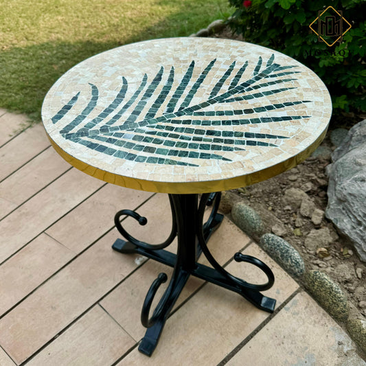 Outdoor Tea Leaf Stone Coffee Table – Unique Design for Sophisticated Interiors