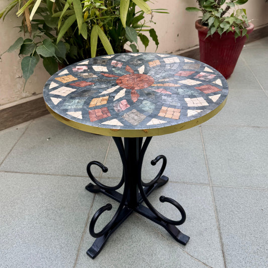 Outdoor Vibrant Multicoloured Stone Coffee Table