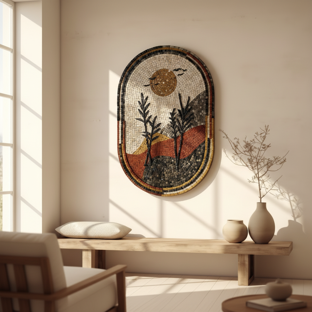 Sunset Serenity Wall Décor - Handmade Mosaic Artwork for Sensational Homes