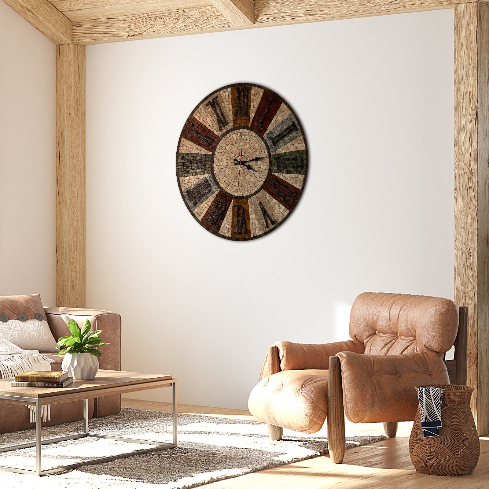 Premium Mosaic Stone Wall Clock - Art in Every Second