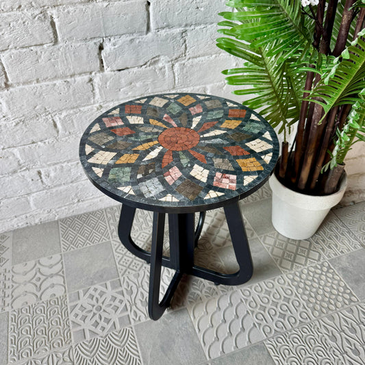 Indoor Vibrant Multicoloured Stone Coffee Table