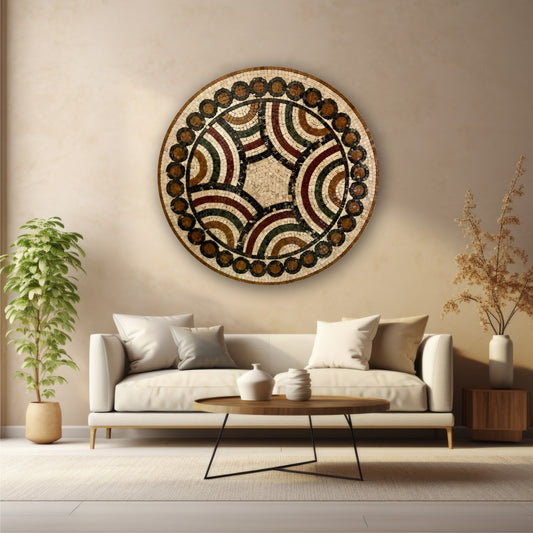 Radiant Stone Circle: Timeless Wall Hanging