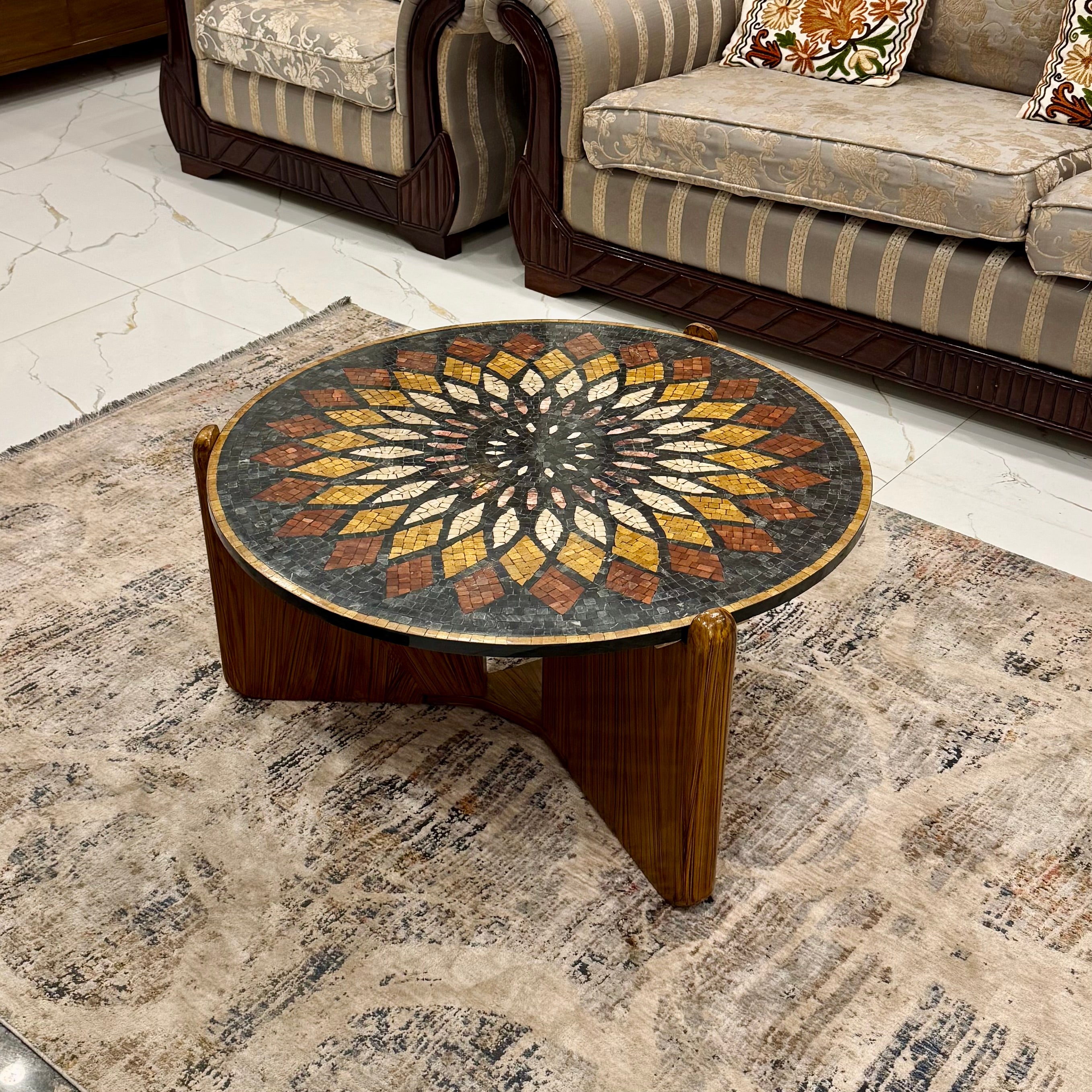 Premium Mandela Mosaic Stone Center Table Artwork