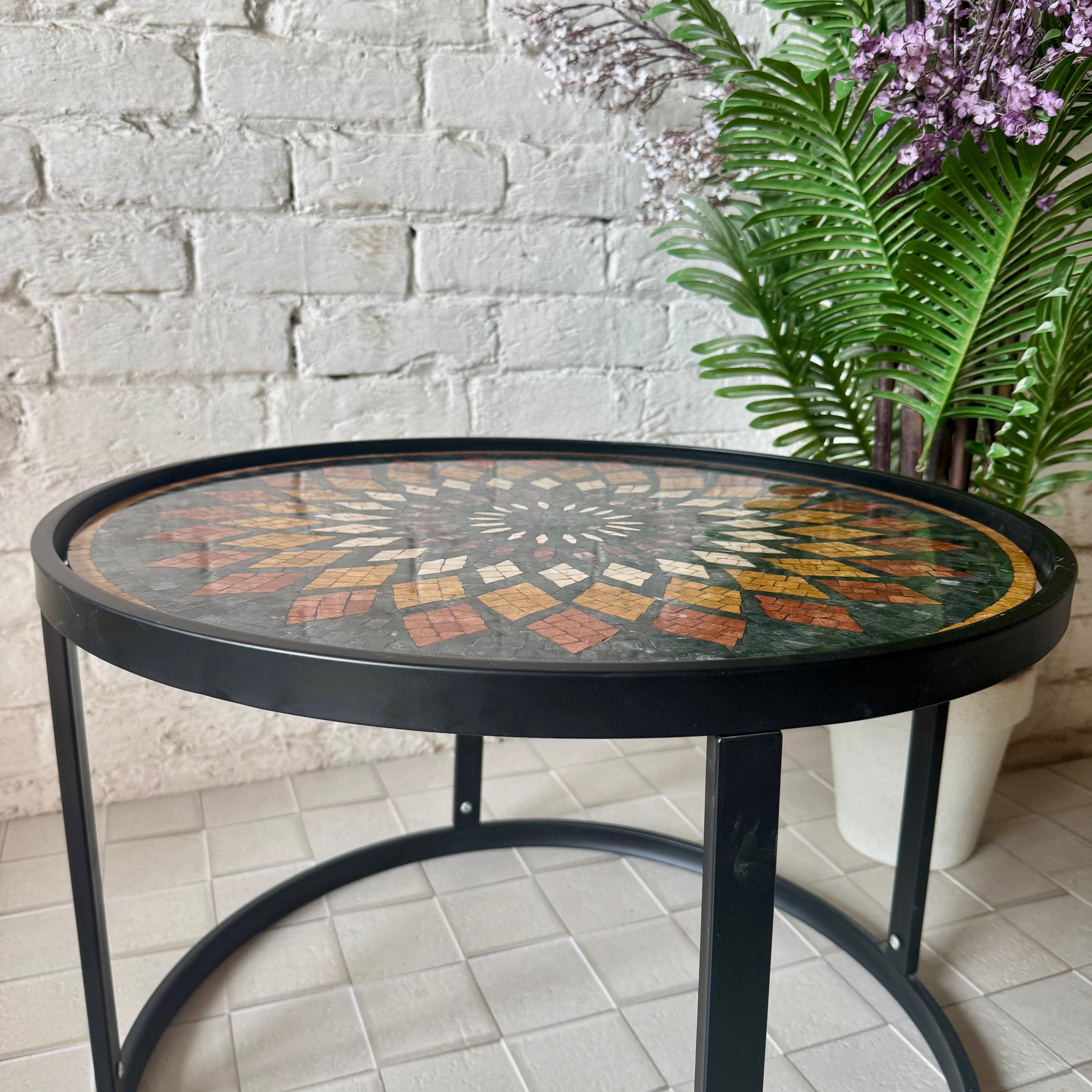 The Artisan’s Signature Mandala Mosaic Center Table for Country Home Decor