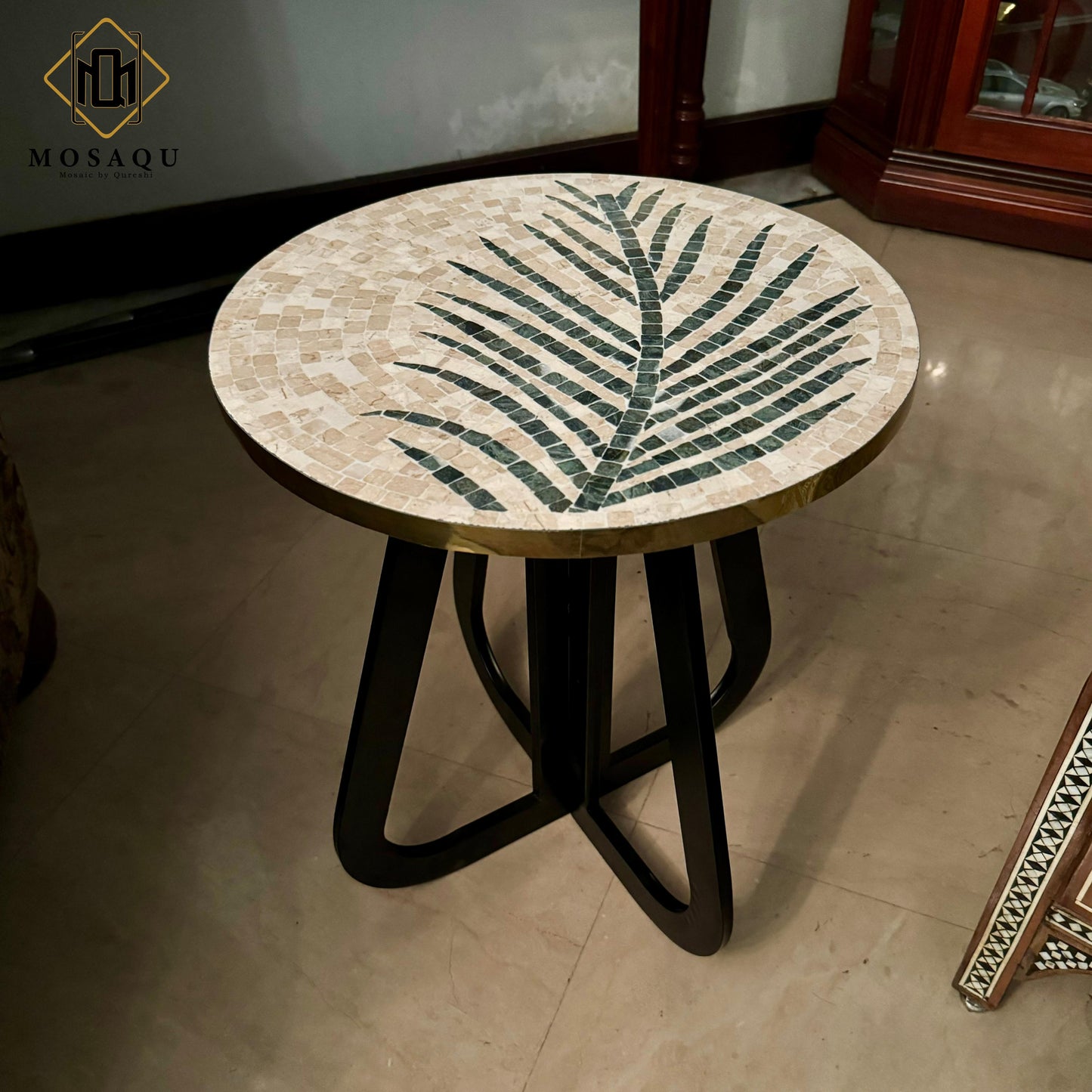 Indoor Tea Leaf Stone Coffee Table – Unique Design for Sophisticated Interiors