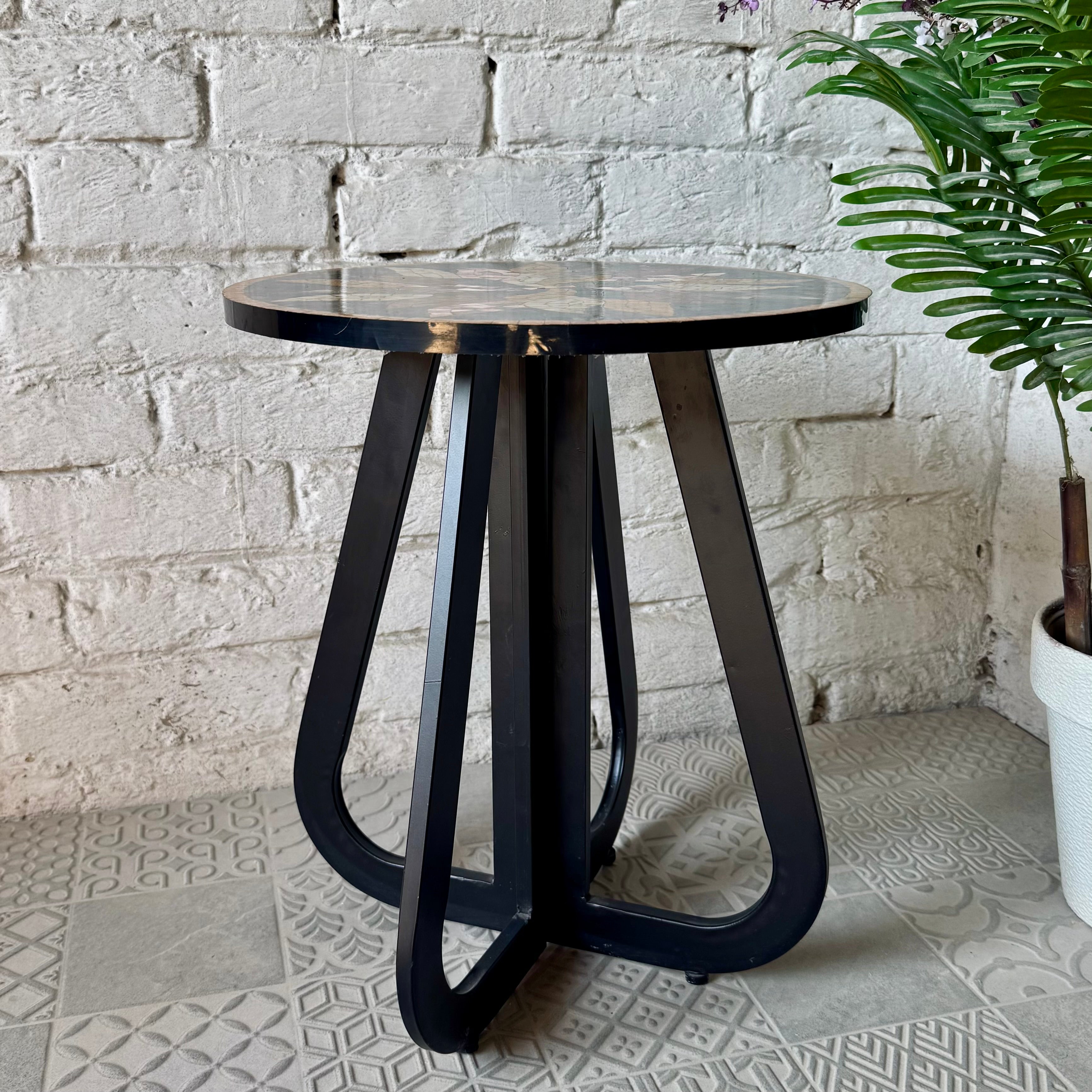 Dark Floral Harmony Mosaic Coffee Table