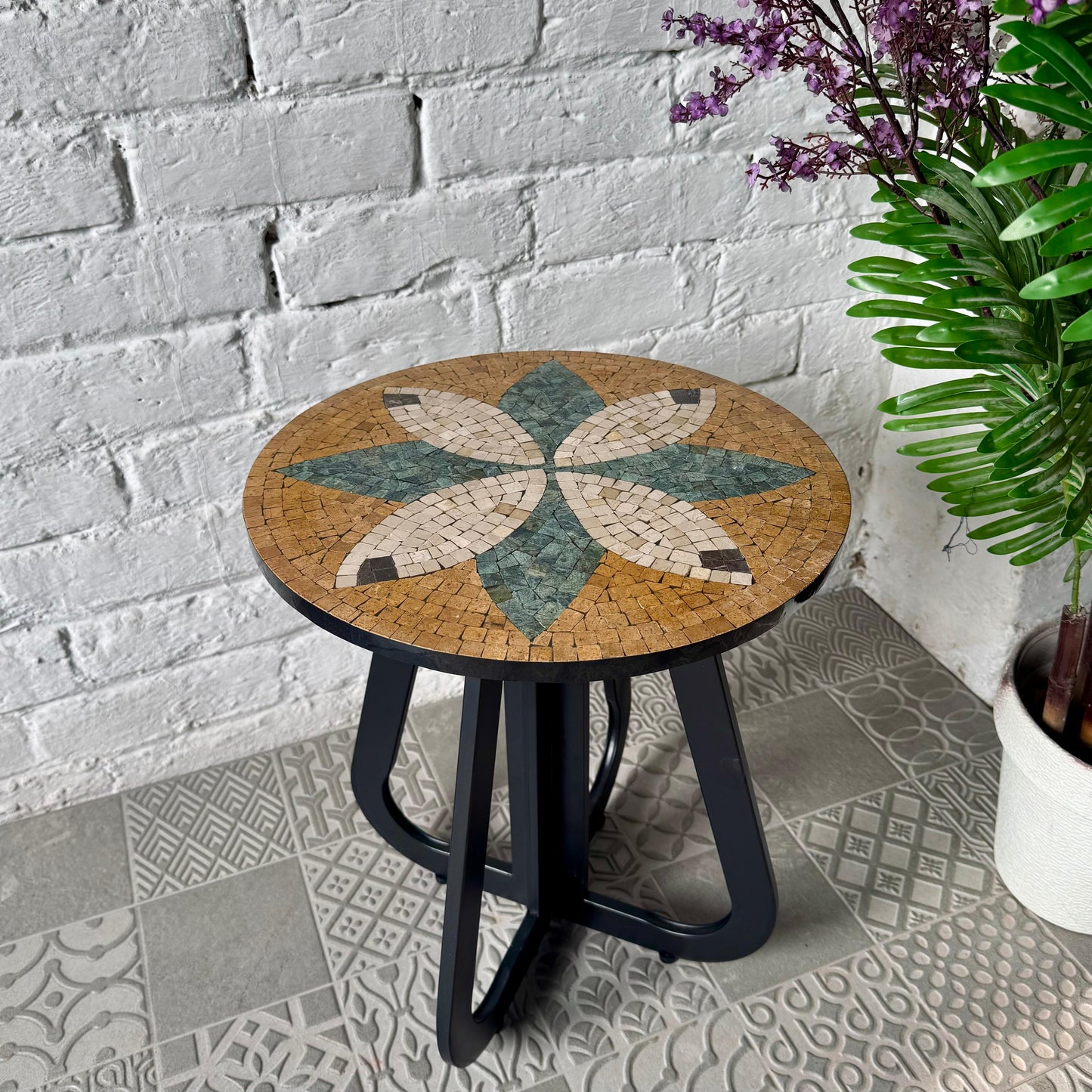 Timeless Petal Design Coffee Table - Infinity Loop Base