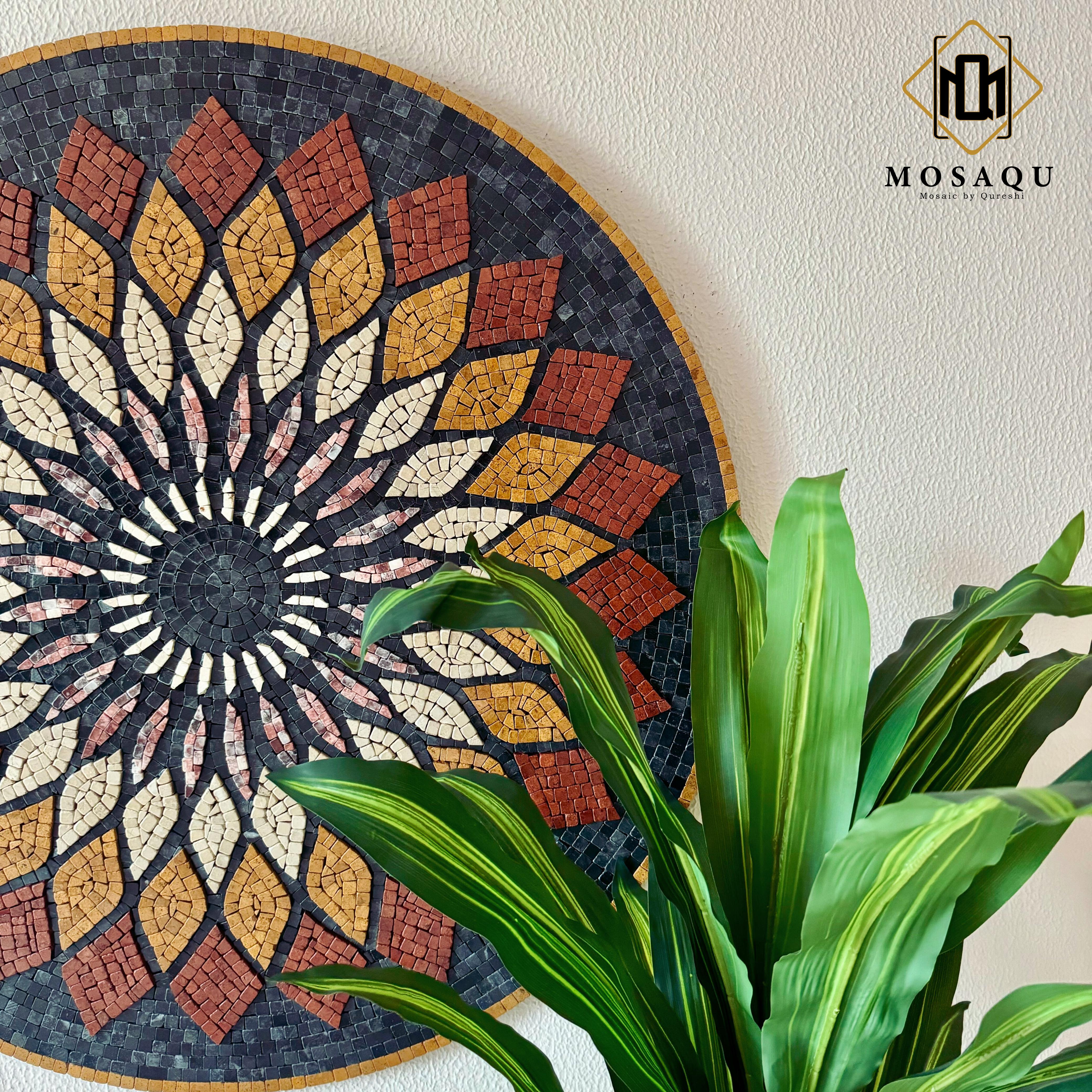 Signature Aurora Mandala: A Symphony of Colors in Stone for Antique Home Decor