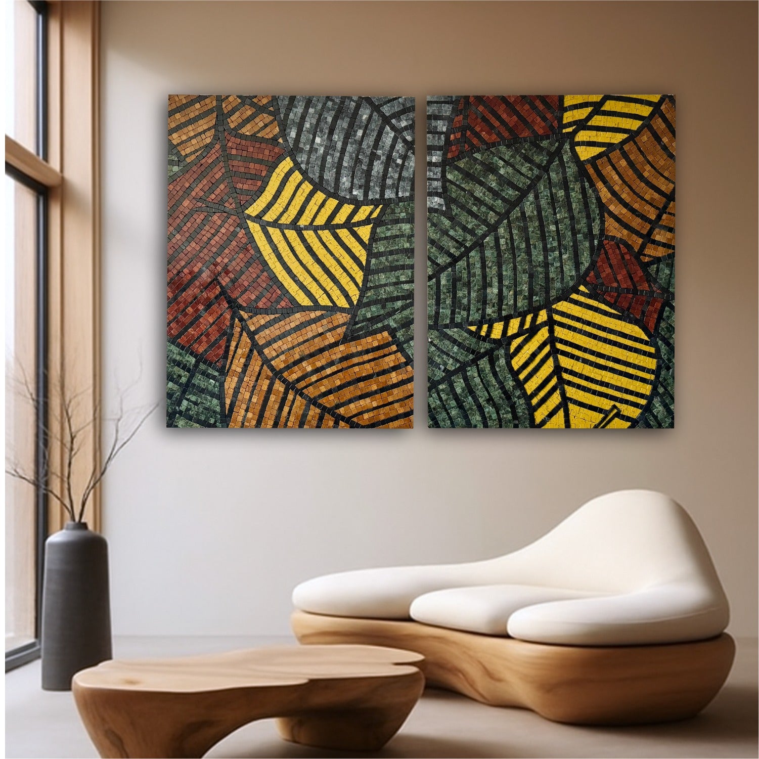 Rhythm of the Autumn Canopy – Bespoke Mosaic Wall Art with Style