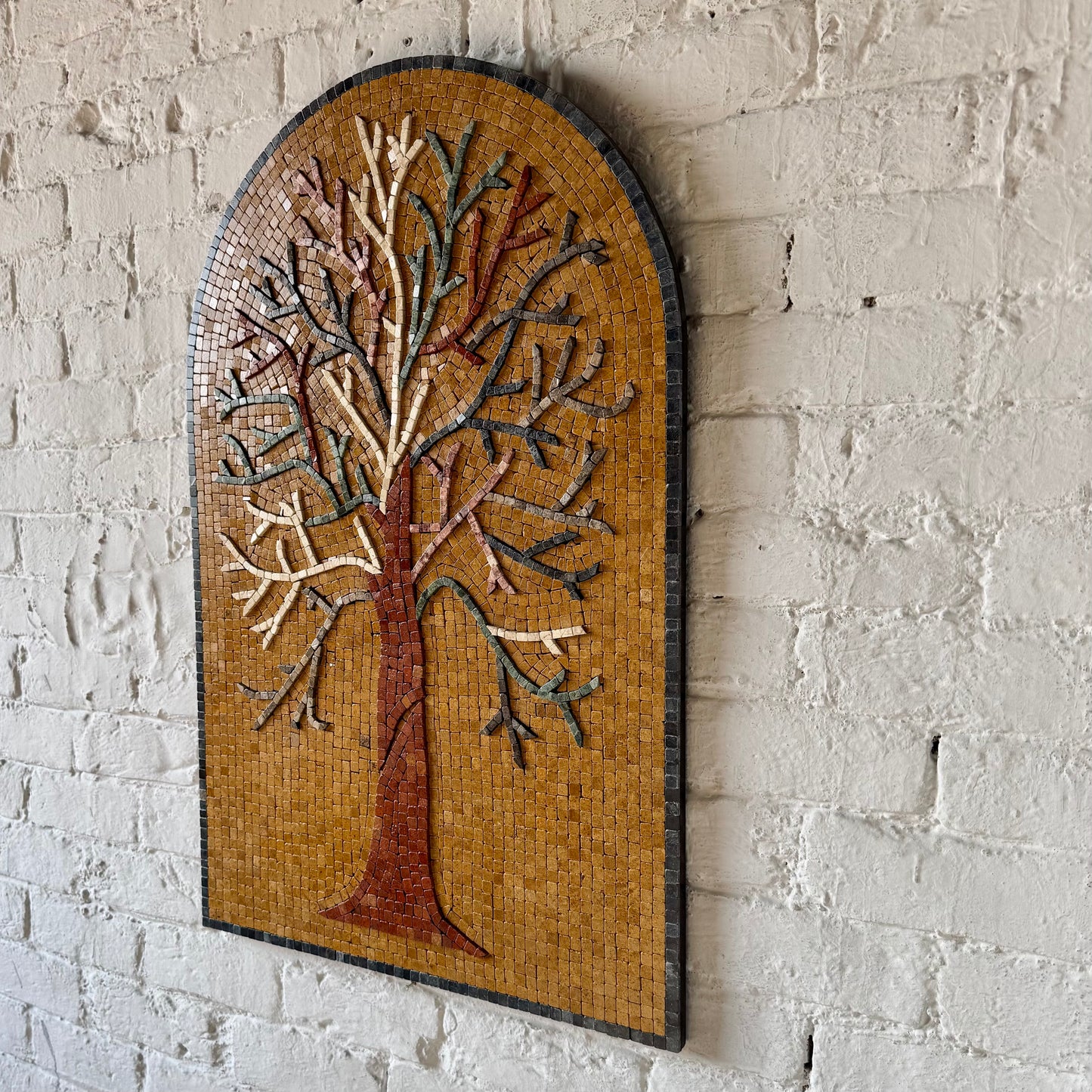 Rustic Stone Tree Mosaic - Handcrafted Premium Decor