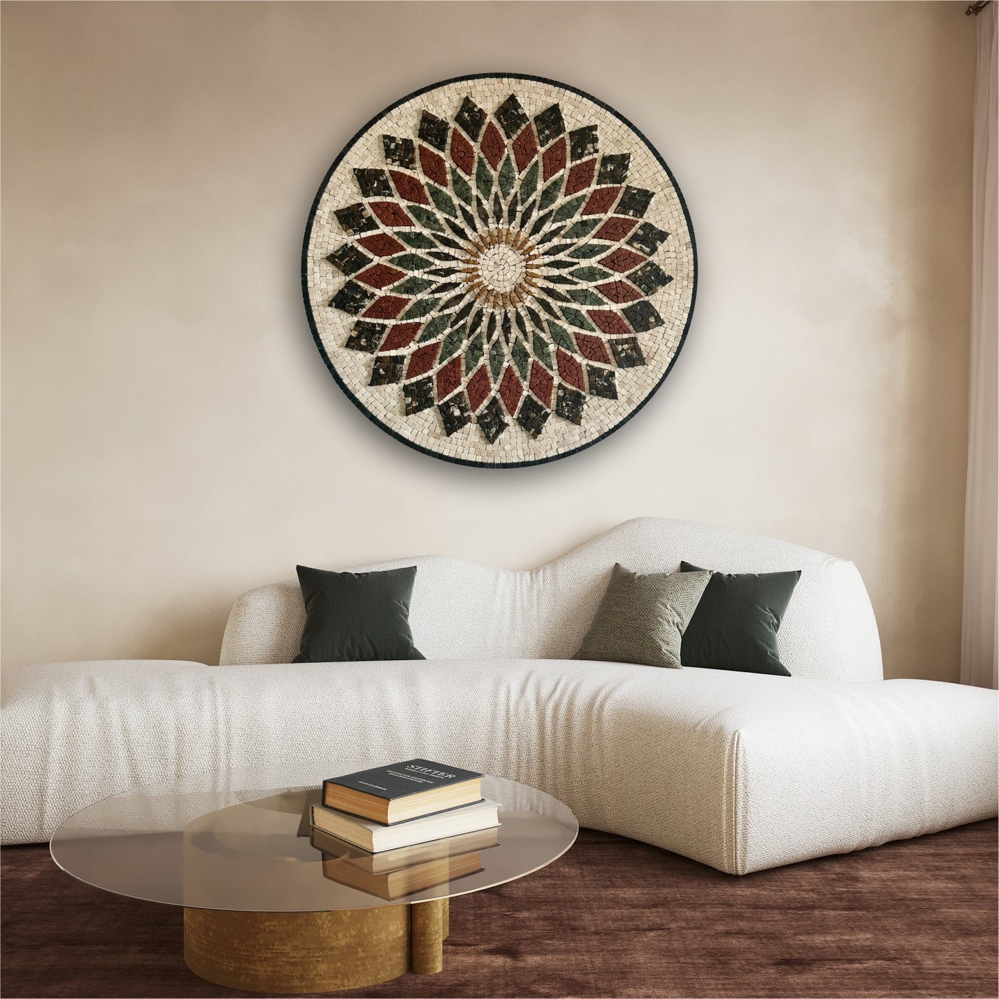 Signature Aurora Mandala: A Symphony of Colors in Stone