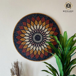 Signature Aurora Mandala: A Symphony of Colors in Stone for Antique Home Decor