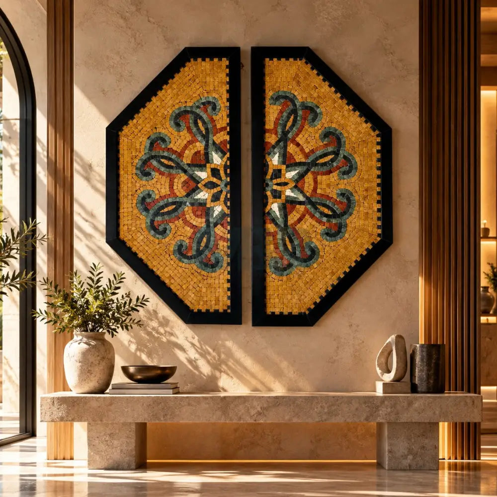 Arabesque Harmony Duo – Premium Wall Decor for Modern Homes - 32’’x32’’ - Wall Hangings