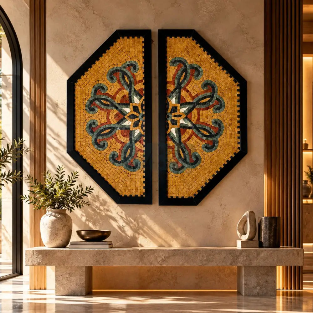 Arabesque Harmony Duo – Premium Wall Decor for Modern Homes - 32’’x32’’ - Wall Hangings