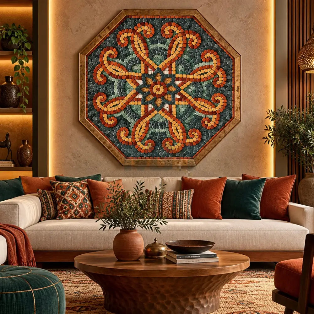 Arabesque Pattern Stone Wall Ornament Frame for Beautiful Homes - Wall Hangings