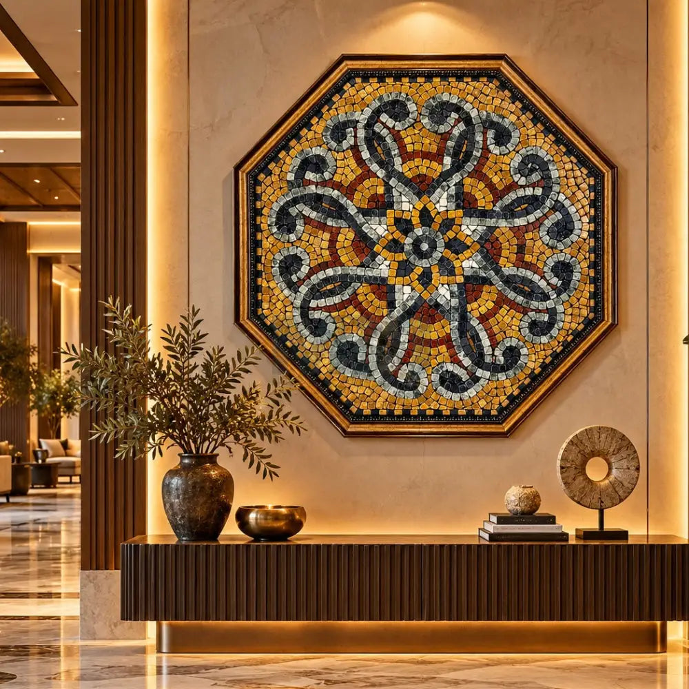Arabesque Pattern Stone Wall Ornament Frame for Sensational Living Rooms - Wall Hangings