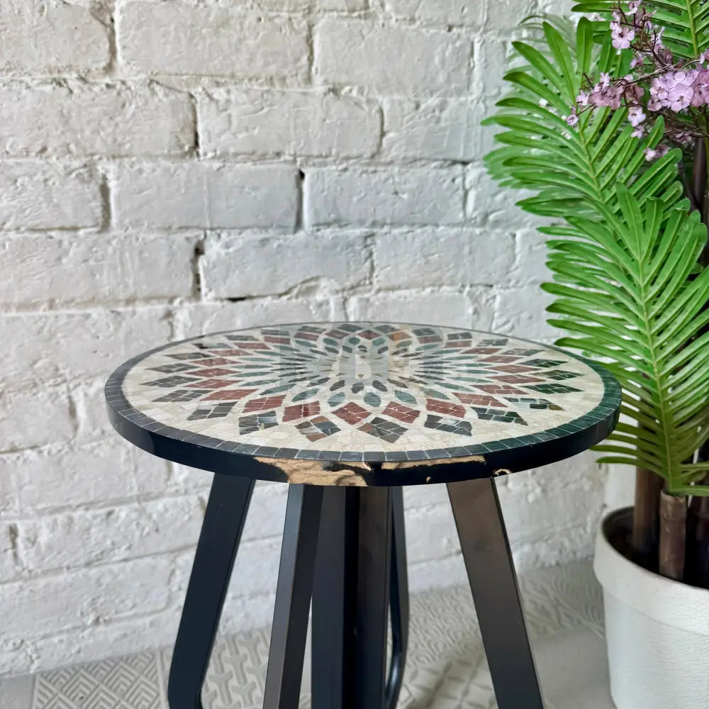 Aurora Mosaic Accent Cream Coffee Table 16” x 16” x 20”