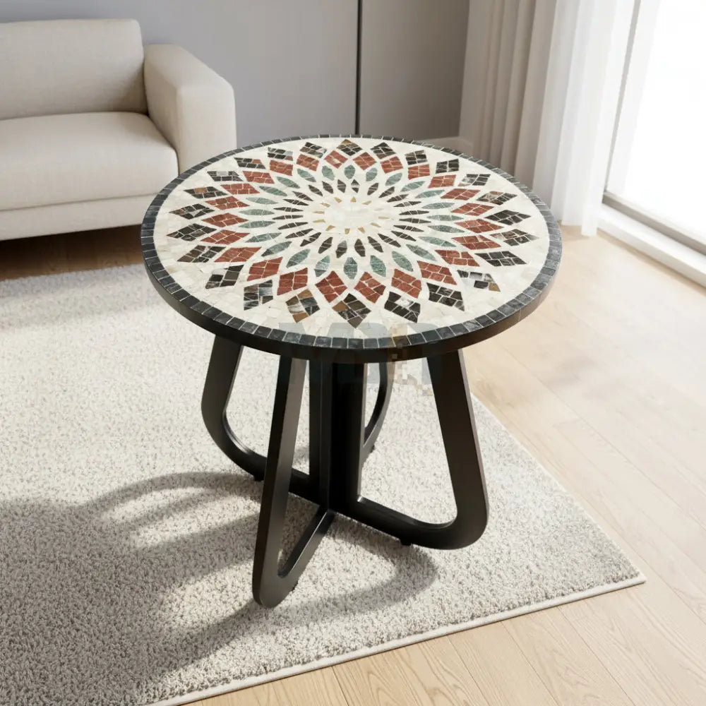 Aurora Mosaic Accent Cream Coffee Table 16” x 16” x 20”
