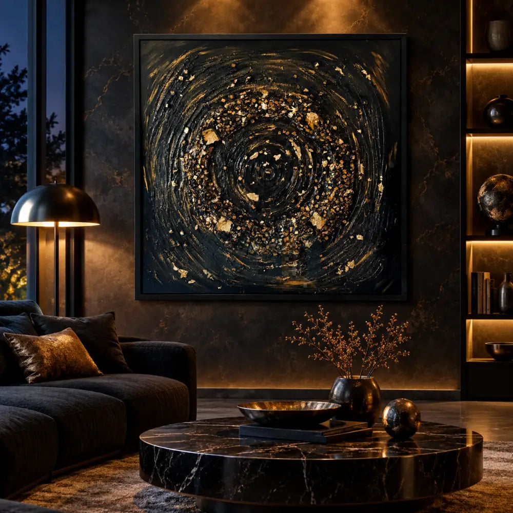 Cosmic ’Black Hole’ Stone Mosaic – Handcrafted and Epic Mosaic Wall Art - Wall Hangings