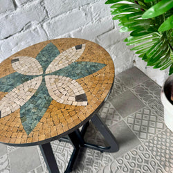 Timeless Petal Design Coffee Table - Infinity Loop Base for Western & Country Spaces