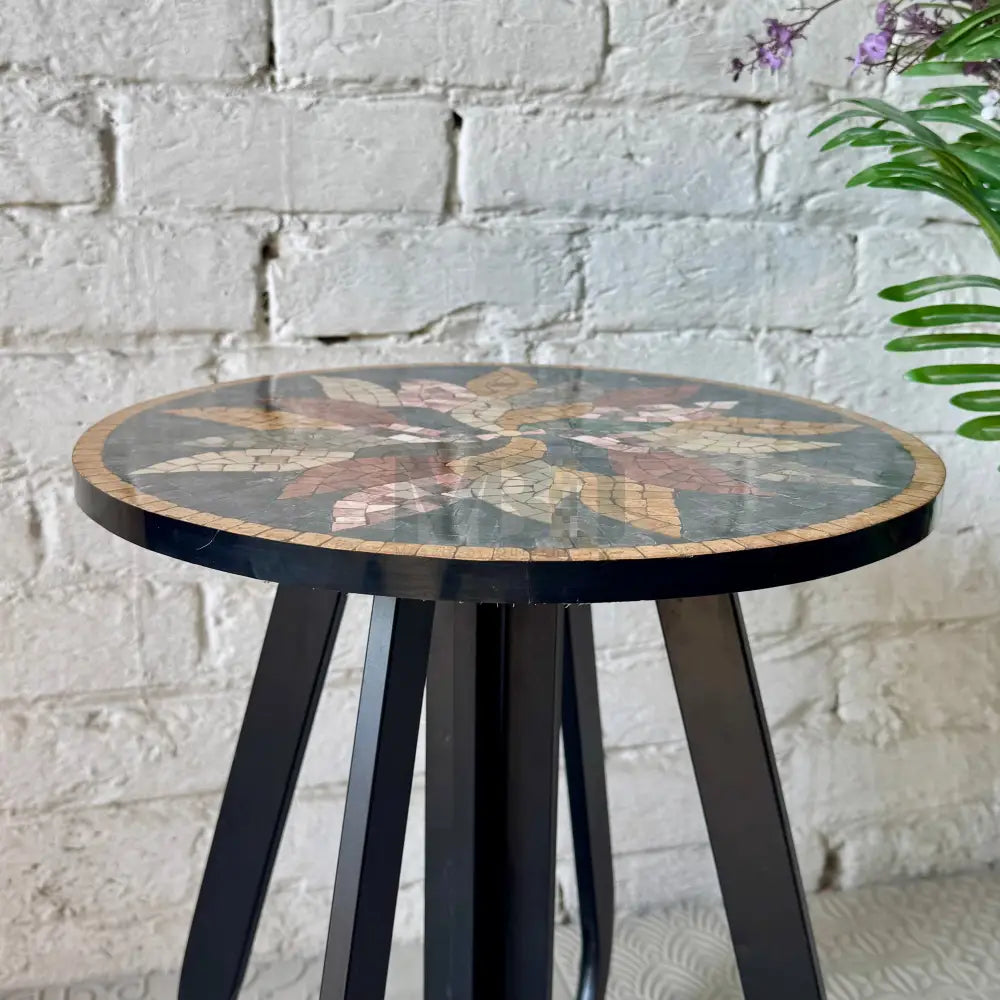 Dark Floral Harmony Mosaic Coffee Table 16” x 16” x 20”