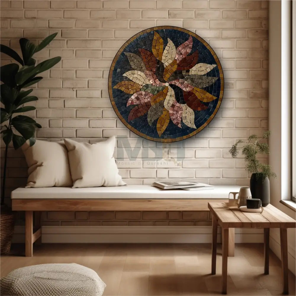 Dark Floral Harmony Mosaic for Western Home Decor Wall Hangings