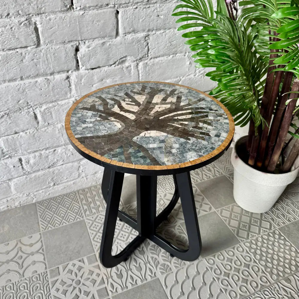 Dark Moon Tree Design Coffee Table 16” x 16” x 20”