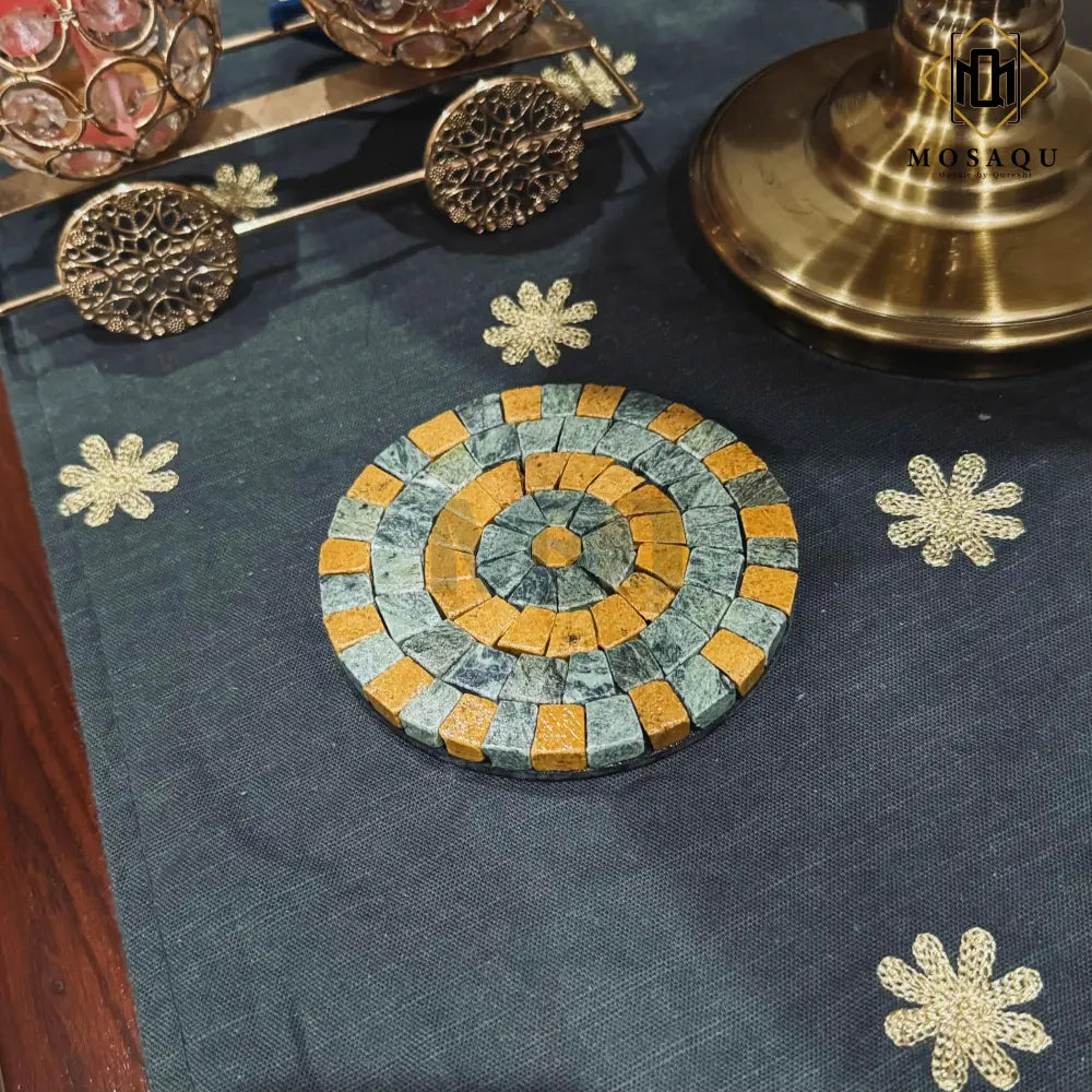 Emerald Gild Handmade Coaster for Luxurious Country Home Decor 6 PCS