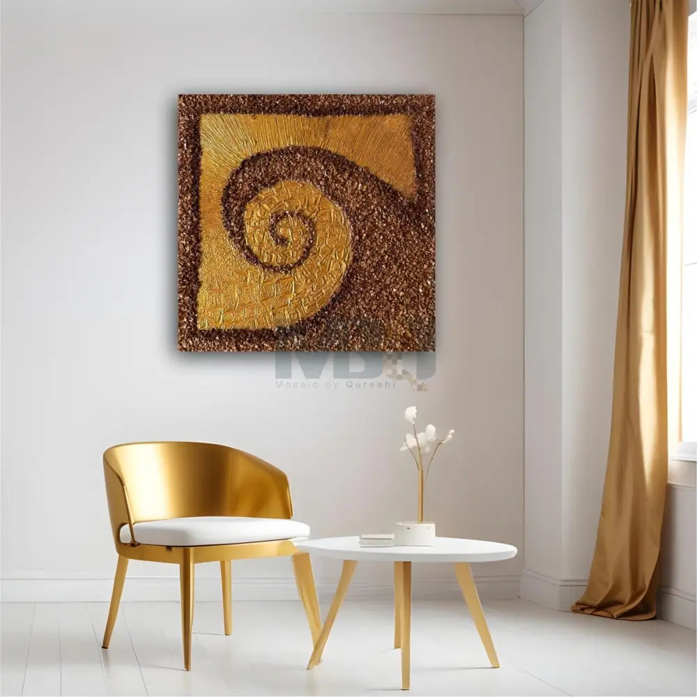 Ethereal Gold Mosaic Texture Panel – Luxury Designed Handcrafted Wall Décor