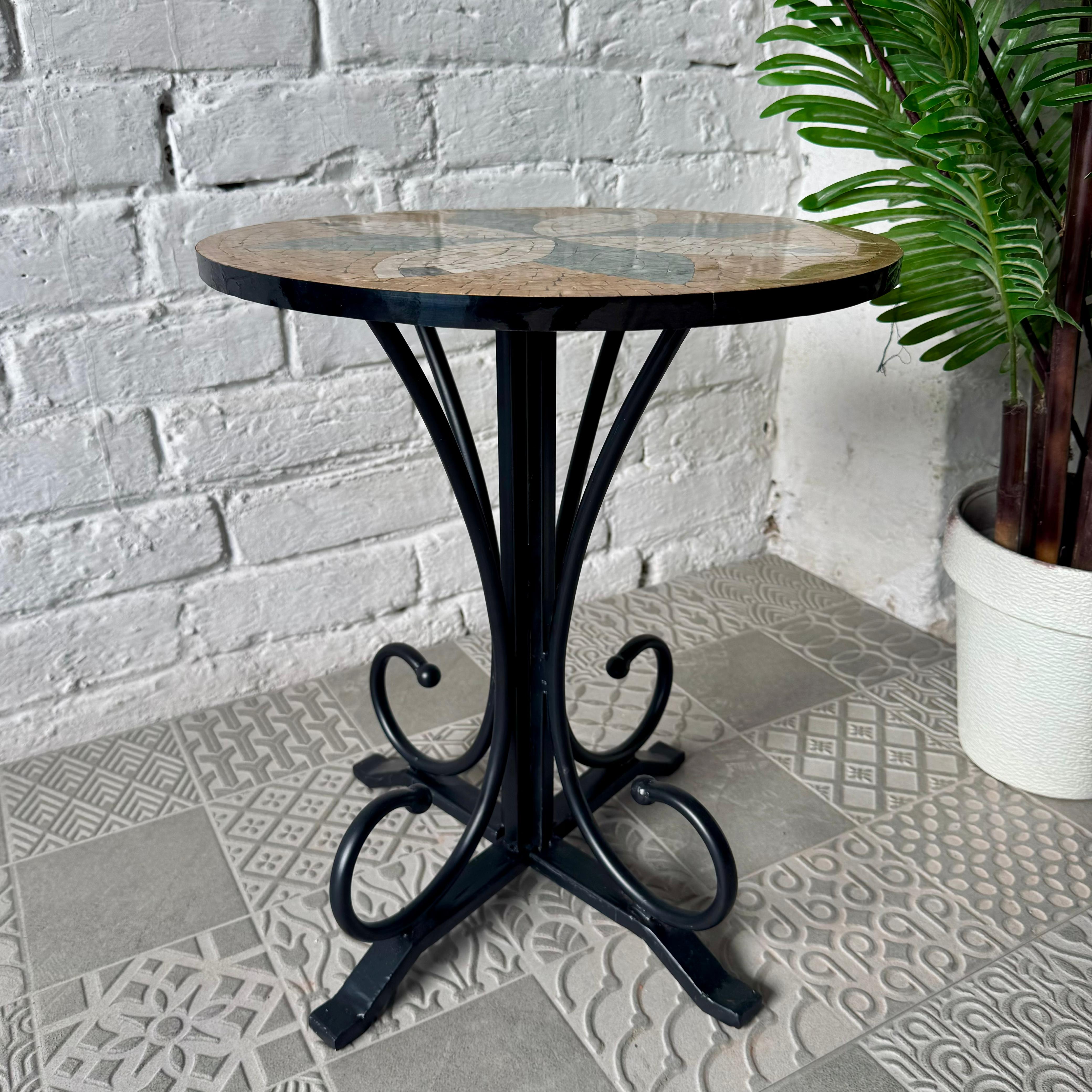 Timeless Petal Design Coffee Table - Ornate Curve Base With Antique Soul