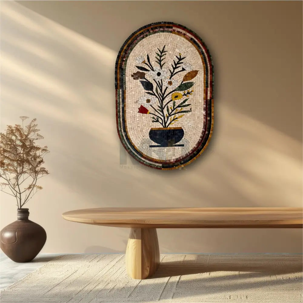 Floral Elegance Mosaic Art Hanging - Luxury Mosaic Wall Art for Quirky Home Decor 36’’ x 24’’ Wall Hangings