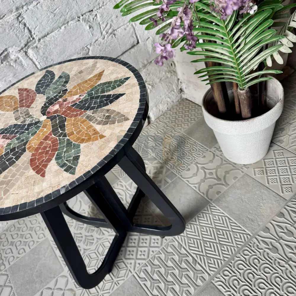 Floral Harmony Mosaic Coffee Table 16” x 16” x 20”