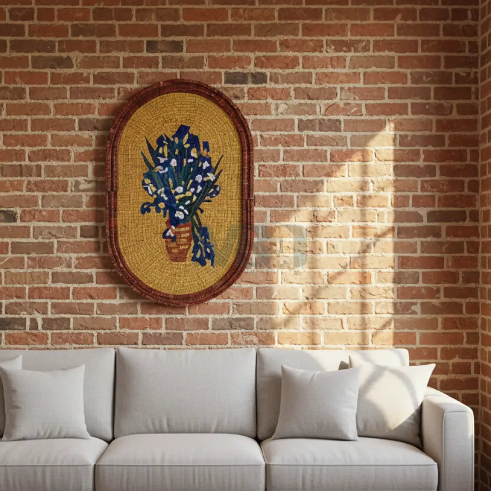 Floral Mosaic Vase Wall Hanging – Artisan Stone Artwork Wall Hangings