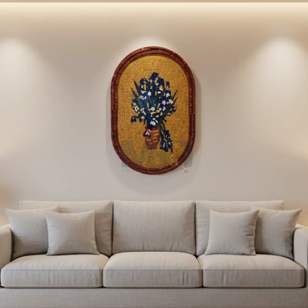 Floral Mosaic Vase Wall Hanging – Artisan Stone Artwork Wall Hangings