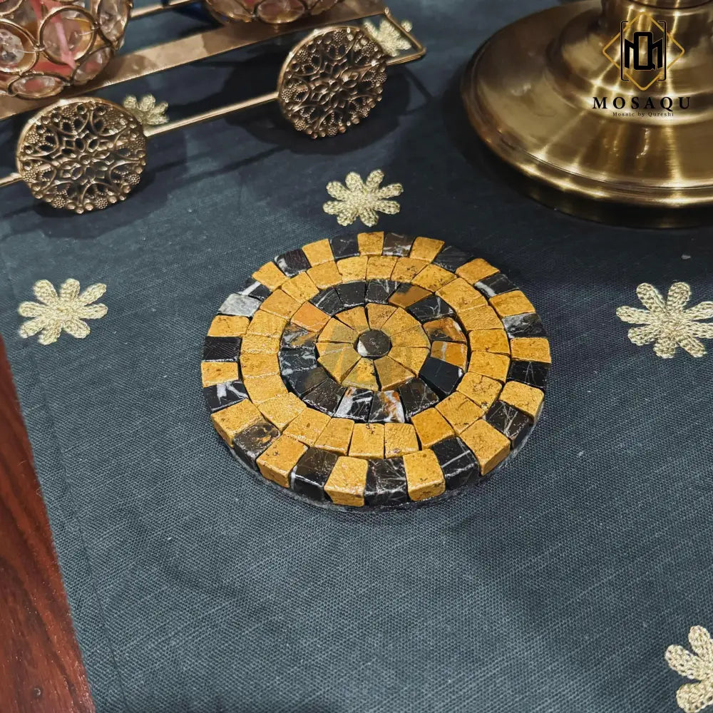 Golden Shadow Handmade Coaster for Antique Home Decor 6 PCS