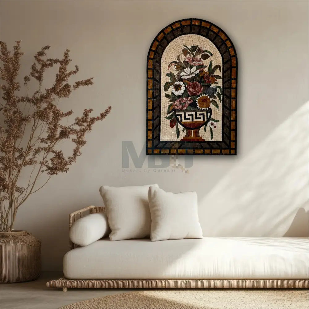 Grecian Petals Premium Handcrafted Mosaic - Hanging Wall Decor for Quirky Home Decor Wall Hangings