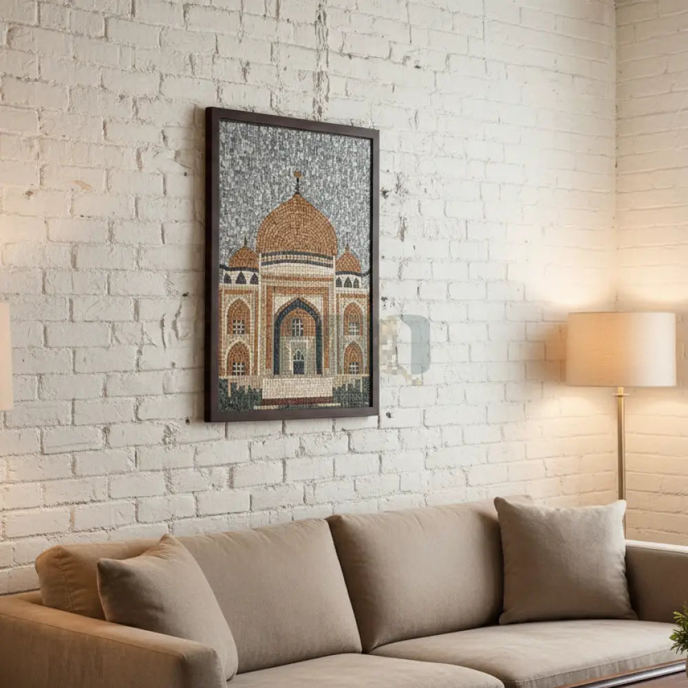 Handcrafted Taj Mahal Stonework Decorative Hanging - Premium Craftmanship 30’’x42’’ Wall Hangings