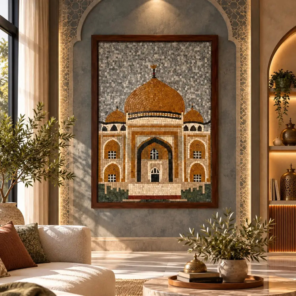 Handcrafted Taj Mahal Stonework Decorative Hanging - Premium Craftmanship - 30’’x42’’ - Wall Hangings