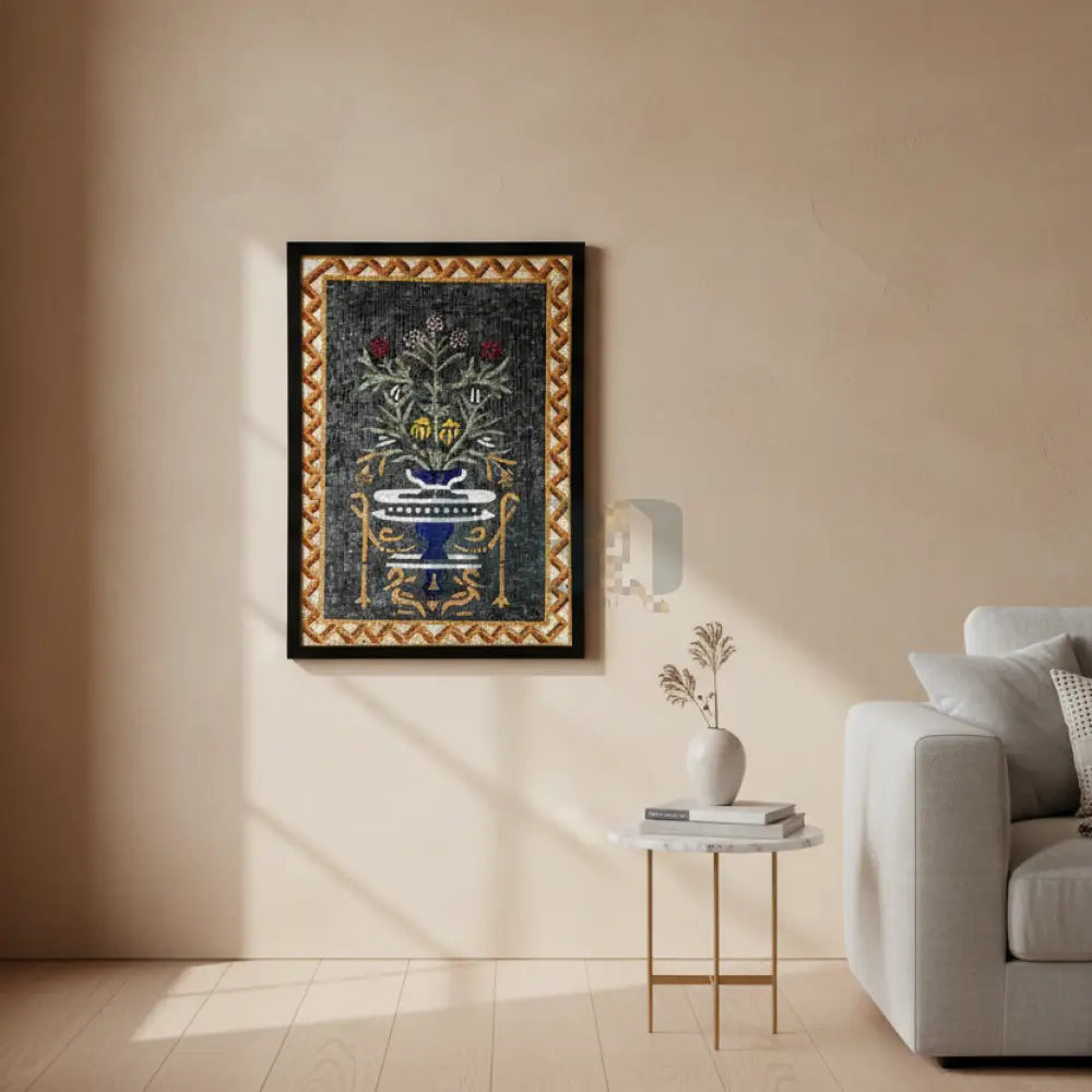 Handmade Floral Vase Art Frame | Luxury Decorative Wall Art - 42’’ x 32’’