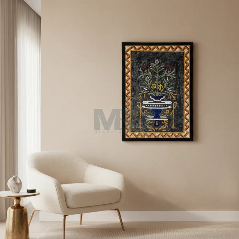 Handmade Floral Vase Art Frame | Luxury Decorative Wall Art - 42’’ x 32’’