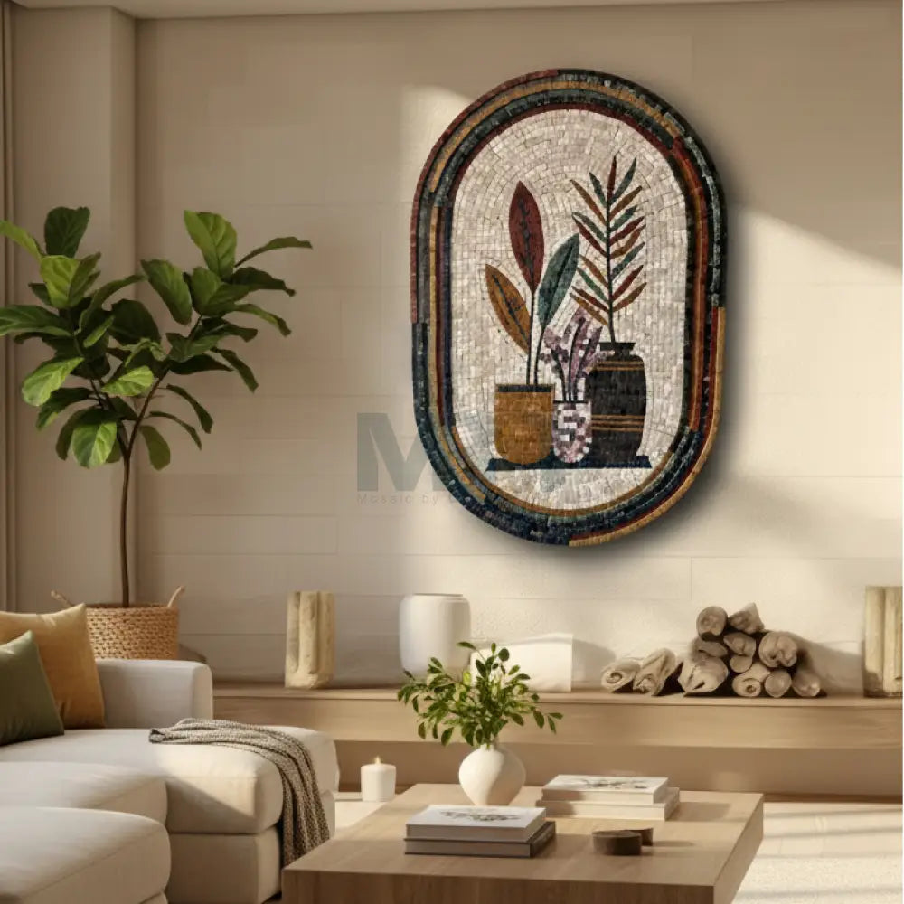 Living Pots Mosaic - Earthly Elegance for Western Home Decor 42’’ x 30’’ Wall Hangings