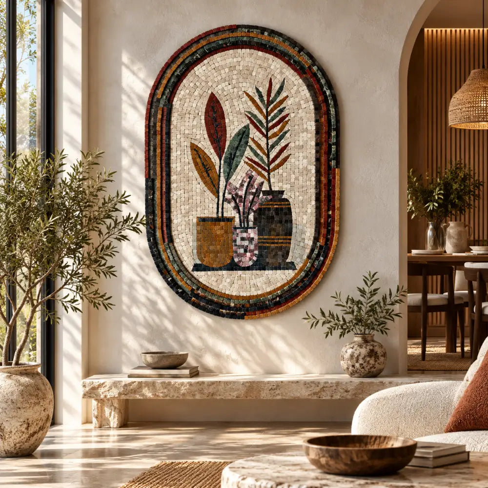 Living Pots Mosaic - Earthly Elegance for Western Home Decor - Wall Hangings