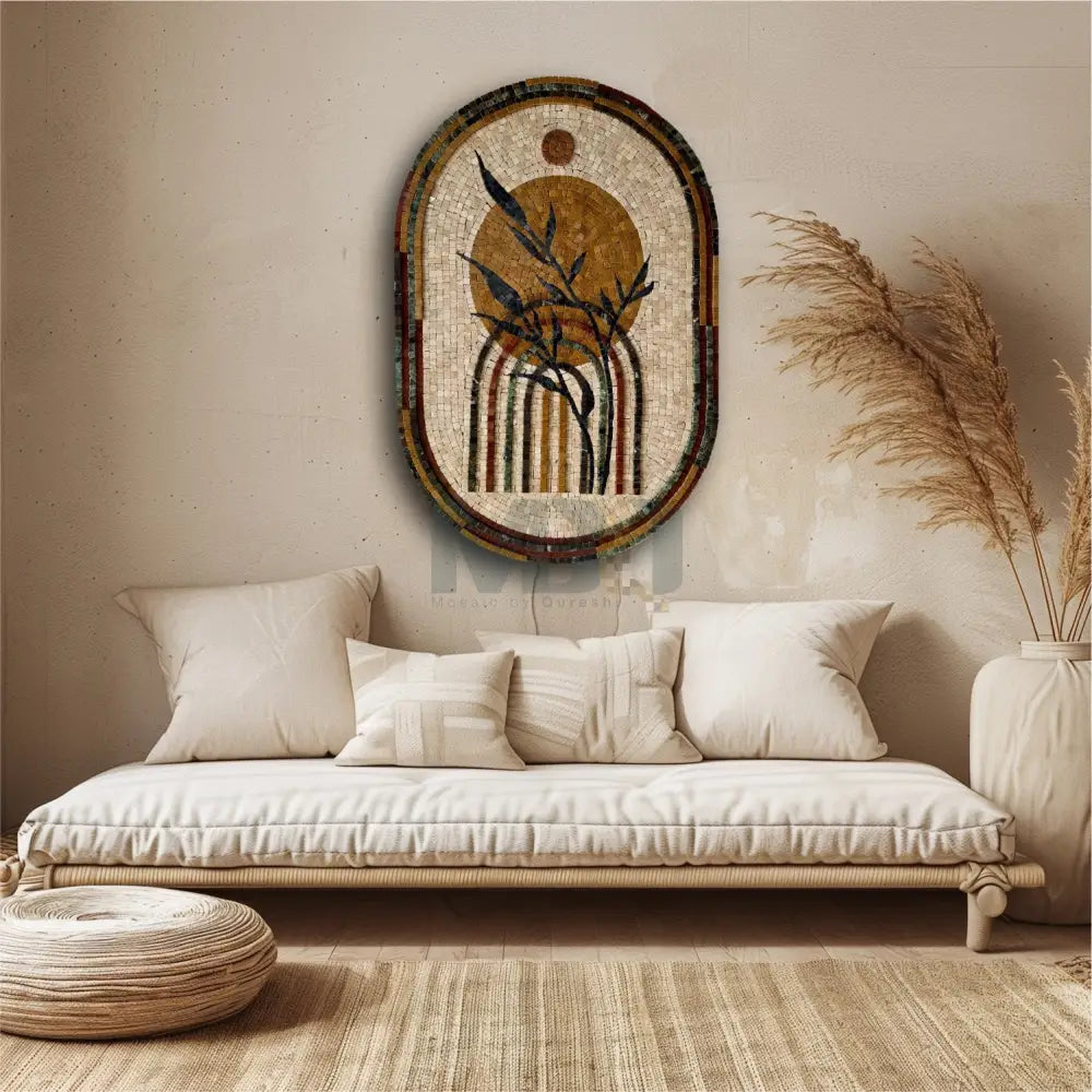 Luminous Leaf Arch - Elegant Leaf Motifs for Quirky Home Decor 36’’x24’’ Wall Hangings