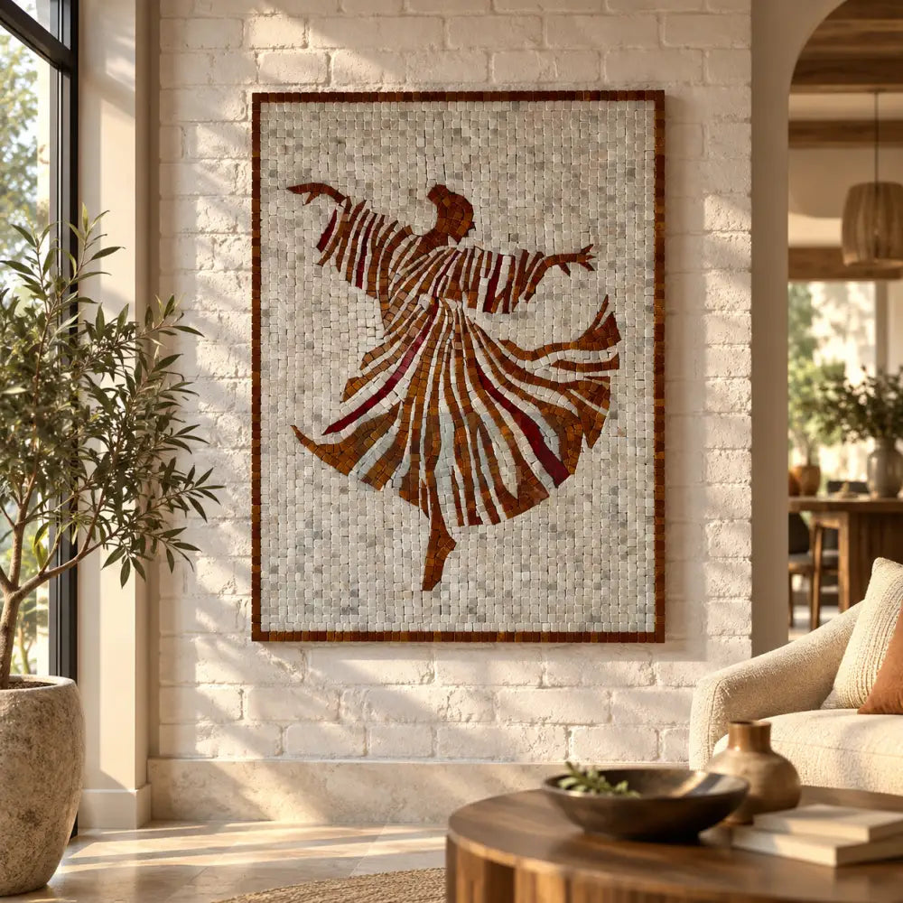 Luxury Mosaic Wall Art – Artisan-Crafted Abstract Stone Design for Art Intellectuals