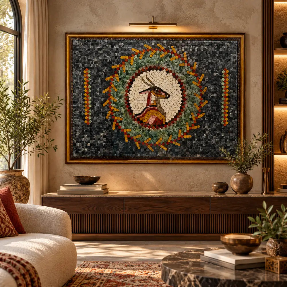 MARKHOR BLACK STONED WITH FADE PROOF COLORS - Wall Hangings