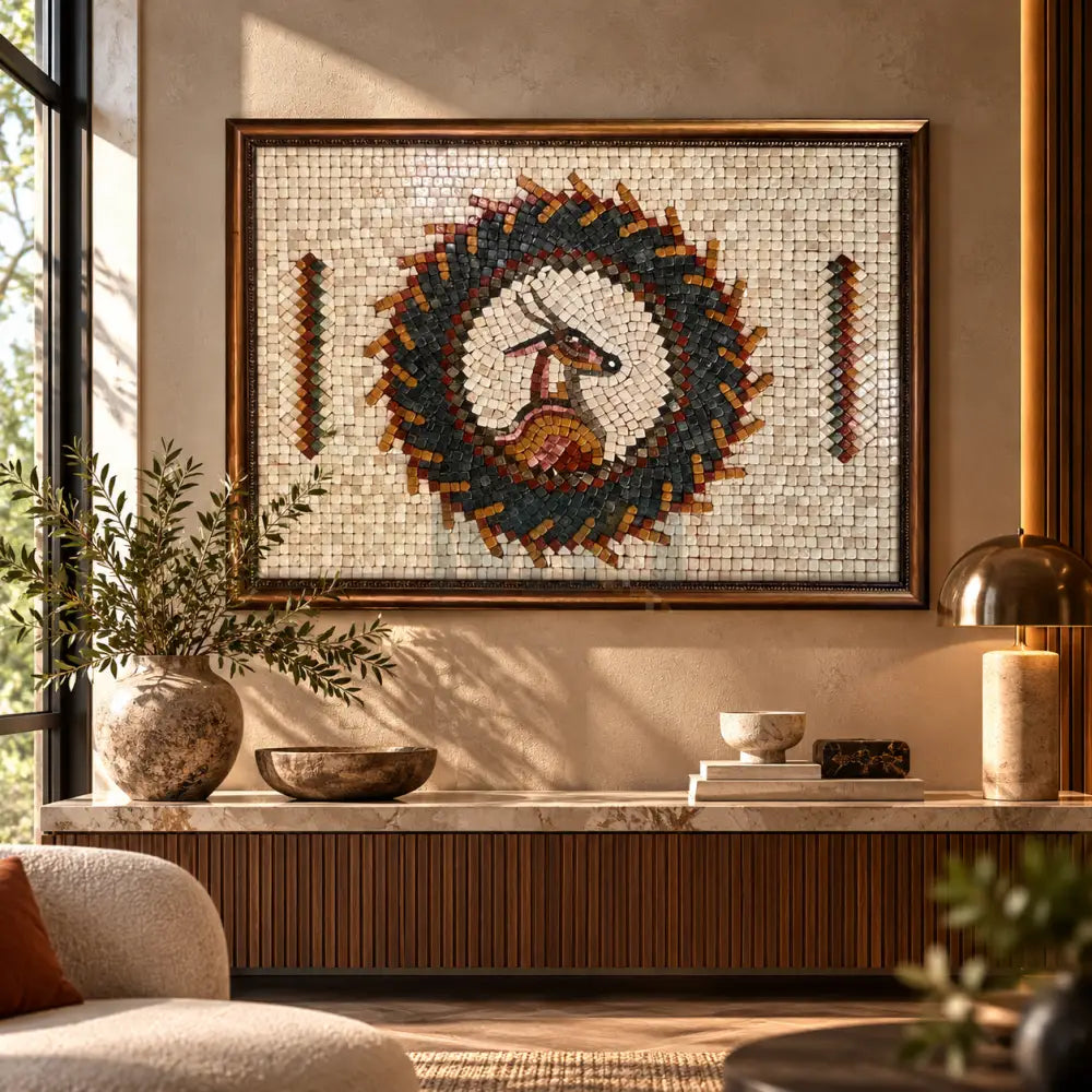 MARKHOR WHITE STONED Timeless Antique Charm for Luxurious Interiors - Wall Hangings