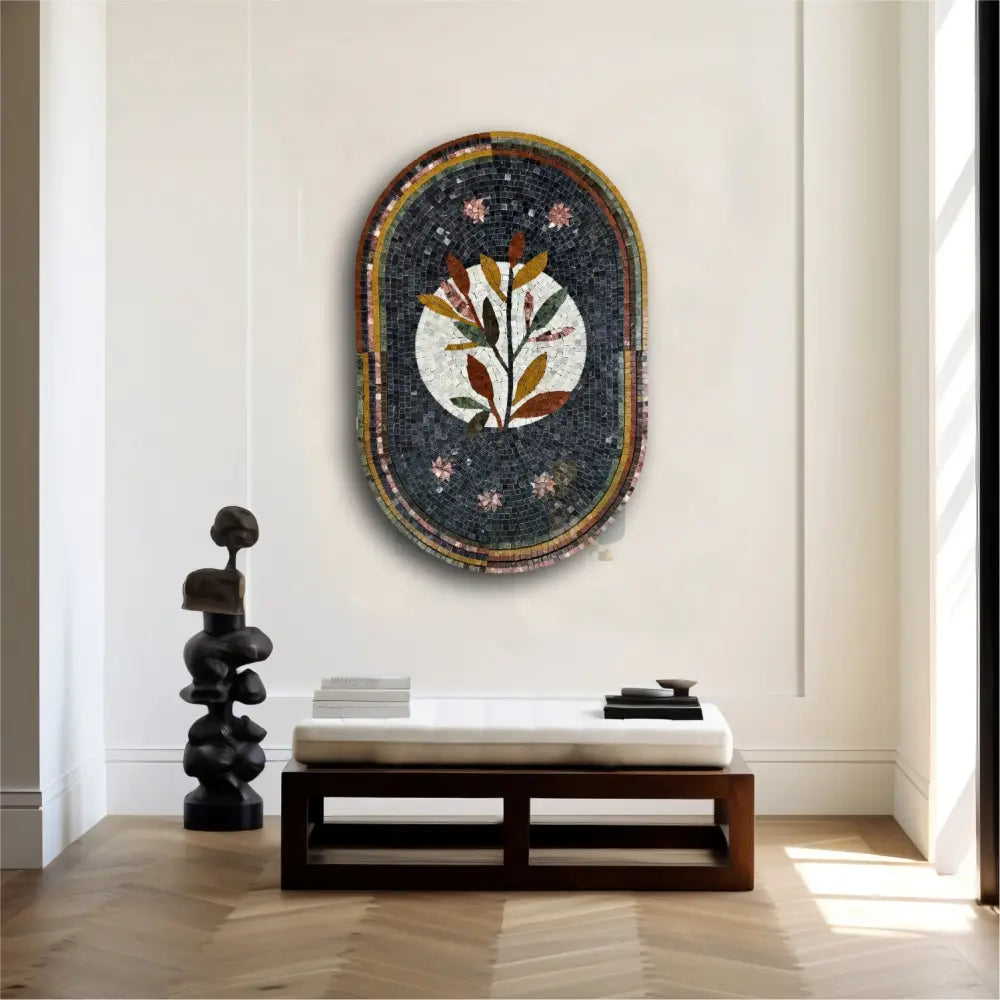 Midnight Flora Mosaic - Timeless Luxury 36’’x24’’ Wall Hangings